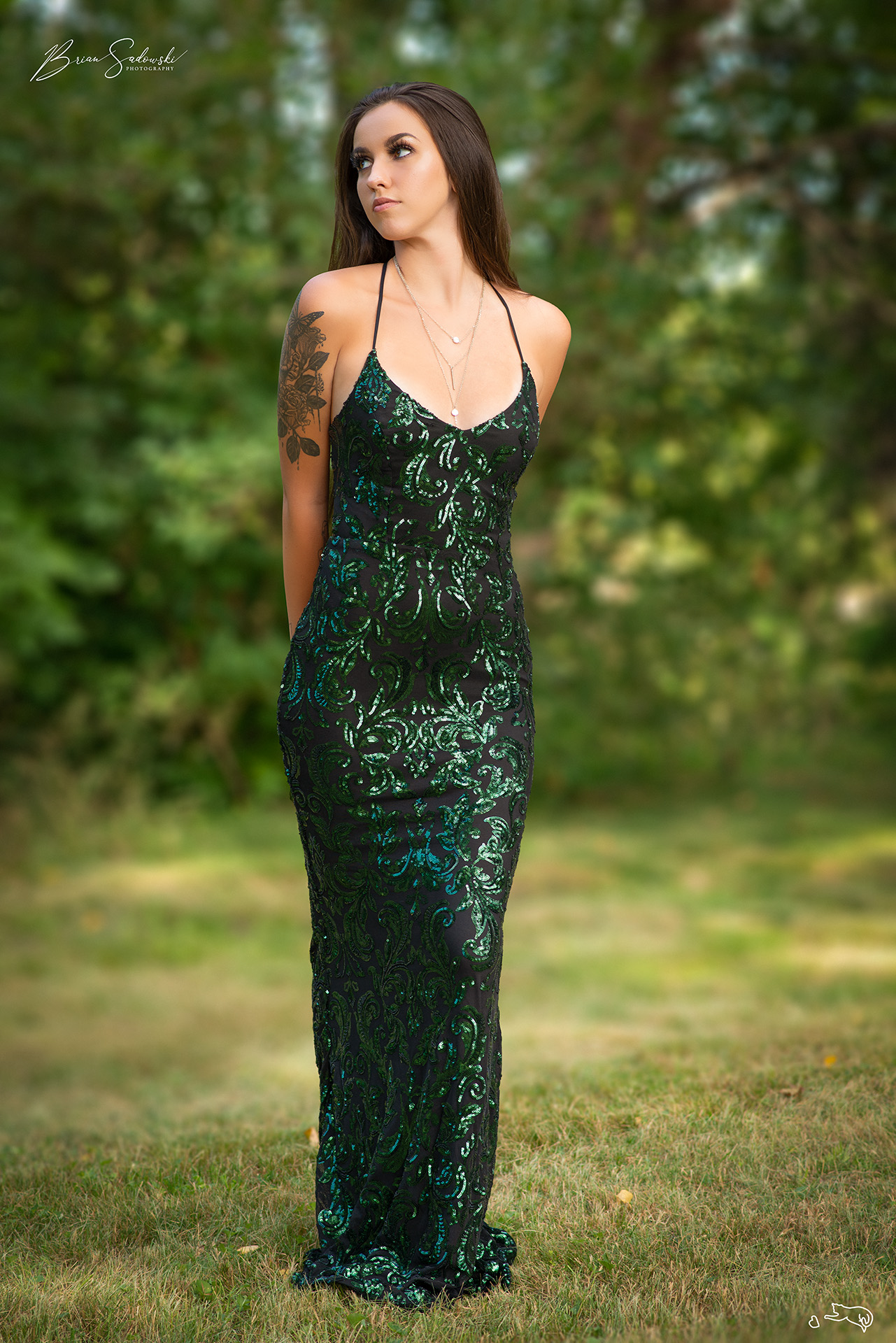 Haley Dubarry | Inked Cover Girl Model | Green Dress